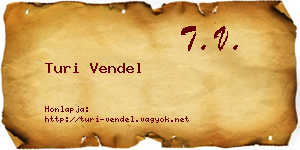 Turi Vendel névjegykártya